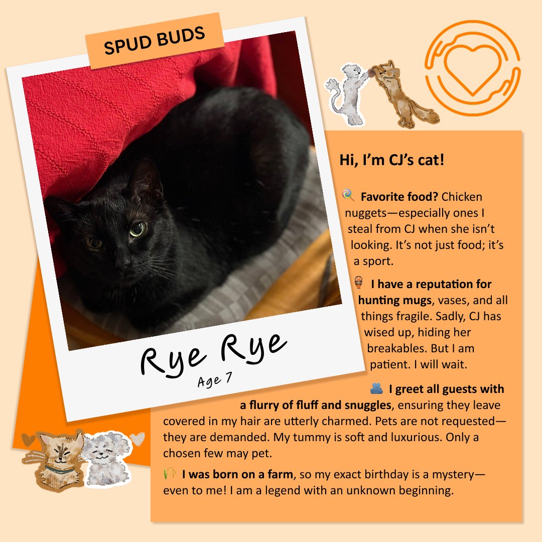 OneofUsGlobal's tweet image. Meet Rye Rye! They enjoy the challenge of hunting wild chicken nuggets and helping CJ with her work as a Social Impact Team member.
Conoce a Rye Rye! Ellx disfruta del desafío de cazar nuggets de pollo y de ayudar a CJ con su trabajo en como parte del Social Impact Team.