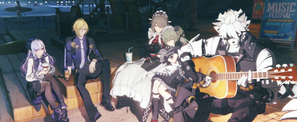 EXCUSE ME??:!/!.!/! LYCAON PLAYING THE GUITAR?? CORIN LEANING INTO RINA’S ARMS??? ALL WITH HUGO AND VIVI THERE??????