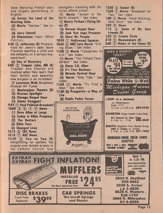 ChicagoTVGuides's tweet image. #OTD in 1980
Archie Bunker's Place, CHiPs, One Day at a Time, Alice, When the Whistle Blows, The Awakening Land, "Moonrunners", Jeffersons, Trapper John MD, more...
Chicago Sun-Times TV Prevue. July 20, 1980