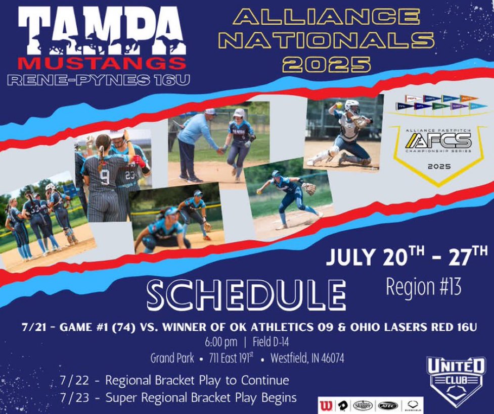 EmmaPynes6's tweet image. Can’t wait tomorrow for our first game at Alliance Nationals! @MustangsPynes27 @leobsbl @TampaMustangs @sluggerFP @BethTorina @CoachNealPT @zjermain_15 @LSU_SandraMoton @Coach_AT @svanbrak @FranEnea10 @CoachBallMalone @noahbsanders @SPestrak @KateMalveaux @rykerzc @UGACoachTony…
