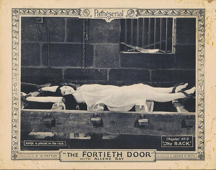 HistoryofBDSM's tweet image. #damselindistress Allene Ray in #bondage in silent serial The Fortieth Door (1924).