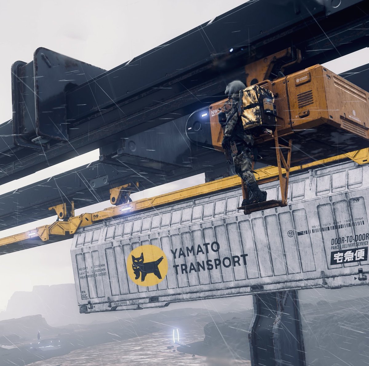 call_me_xavii's tweet image. “Yamato Transport” a real-world Japanese logistics company known for its black cat logo. #DeathStranding2 #DSPhotomodeCP_YAMATO