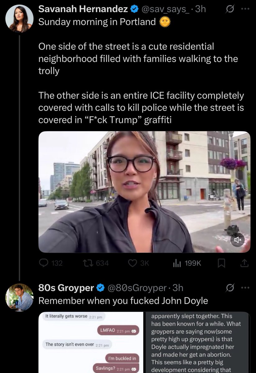 80sGroyper's tweet image. Former Infowars reporter Savannah Hernandez (@sav_says_ ) has blocked me for exposing her sexual encounter with John Doyle.