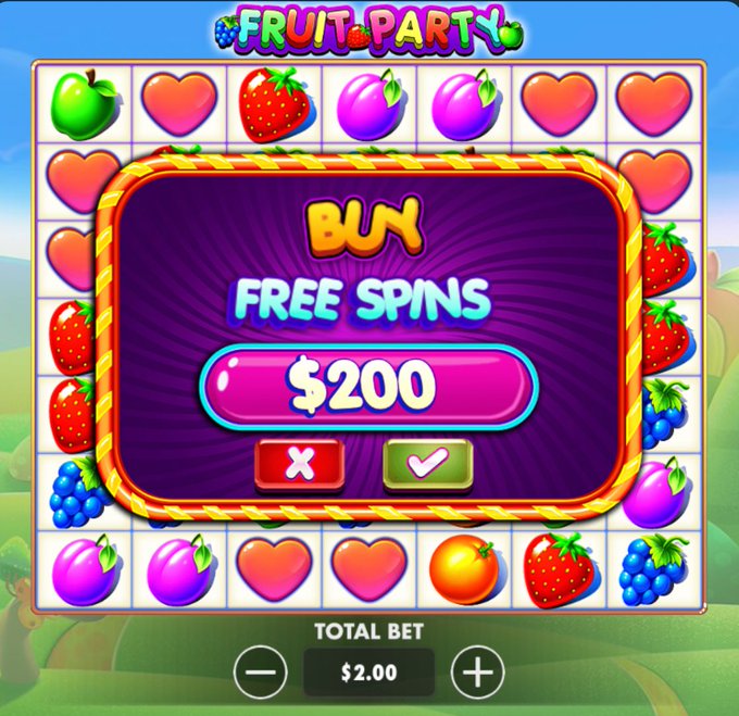 bigjackpot99's tweet photo. 💥 $200 BONUS BUY GIVEAWAY! 💥

I’m buying $200 Free Spins on Fruit Party 🍓
 All profits will go to 1 lucky winner! 🤑
💬 Drop your lucky guess: How much will I win?
📆 Winner picked in 24h!

How to join:
1️⃣ Join Telegram: https://t.co/VZjHDMvlmg
2️⃣ Tag 3 friends https://t.co/IlltvkyRrg