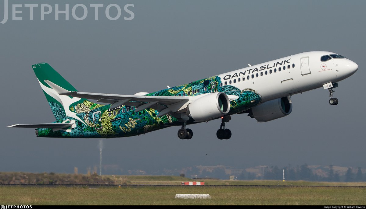 JetPhotos's tweet image. Qantas’ Minyma Kutjara Tjukurpa livery A220 departing Sydney. jetphotos.com/photo/11765001 © William Olivotto