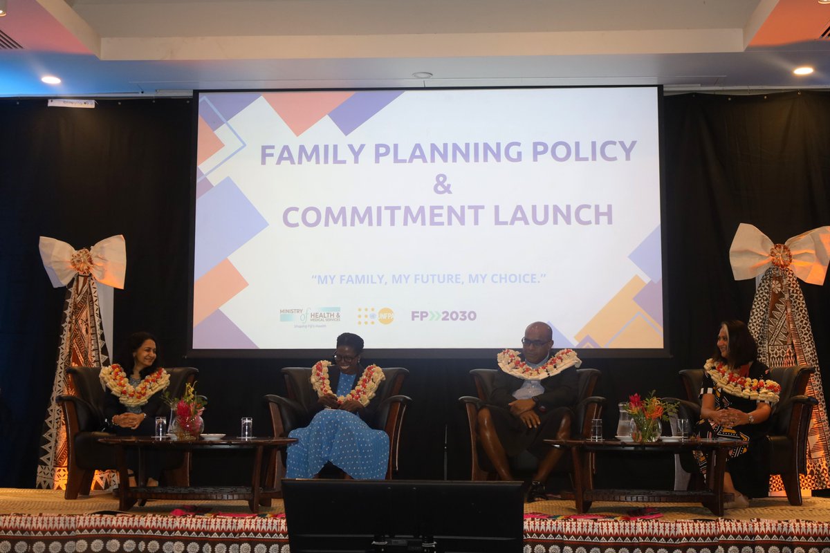 UNFPAPacific's tweet image. Today, @FijiGovernment, through @MOHFiji, with support from @UNFPAPacific, launched its first-ever National Family Planning Policy & FP2030 Commitment - advancing rights, equity & access for all.
Cc: @dfat @FP2030Global @UNinFiji
#FP2030 #FamilyPlanning #UNFPAPacific