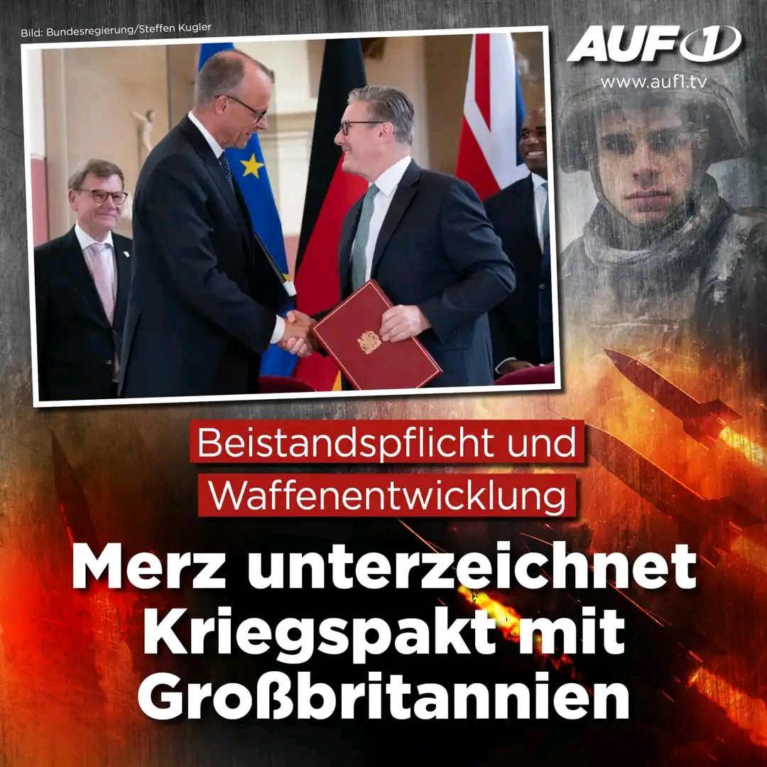 Merz will den Krieg 
Merz muss abgesetzt werden, bevor es zu spät ist. Merz ist nicht unser Bundeskanzler. 

A.Weidel wäre die richtige Bundeskanzlerin für Deutschland, denn sie will was ändern, damit es unserem Land wieder gut geht.
💙🇩🇪💙🇩🇪💙🇩🇪💙🇩🇪💙 A F D 💙 🇩🇪💙 🇩🇪💙 🇩🇪