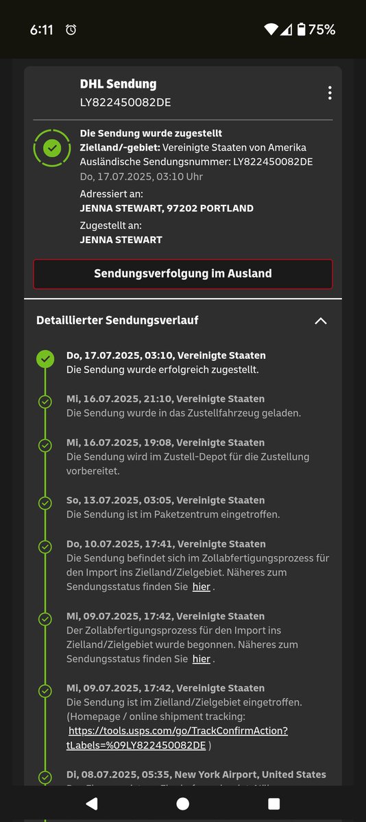 MercGato's tweet photo. @DHLPaket it says delivered and I do not have this package. I cannot find out how to file a claim or start an investigation into my package. There is no delivery photo either. I need help, this package was not cheap and you guys lost it https://t.co/k0kOt0Eugr