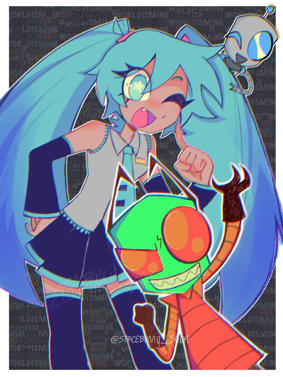 spacebunny_soda's tweet image. WORLD IS MINE
#Invaderzim #HatsuneMiku #InvaderzimFanart #HatsuneMikuArt