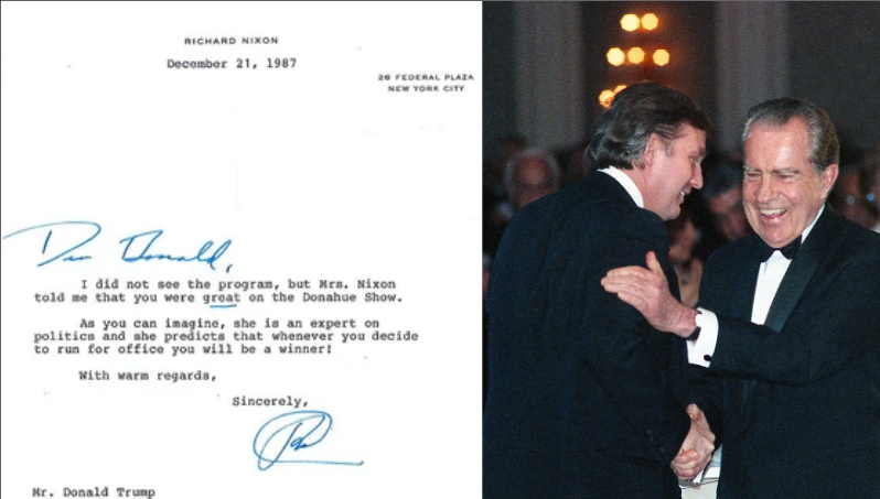 timecaptales's tweet image. A letter from Richard Nixon to Donald Trump, 1987.