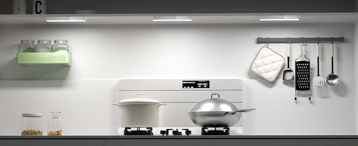 KitchenGadget16's tweet photo. Ever since I installed these LED lights, night cooking changed completely. No more searching for spices in the dark 😅 They turn on automatically when I open the cabinet. My wife says our kitchen now looks magazine-worthy ✨ https://t.co/h1Ux6IjzKX 
#KitchenHacks #FoodPrep https://t.co/hJrxxWpUIB