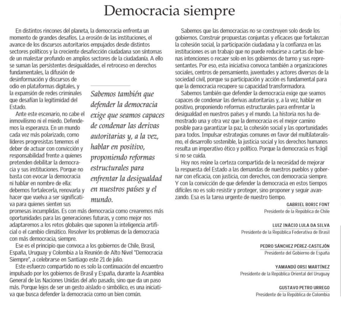 Democracia siempre  ✊🏼❤️
