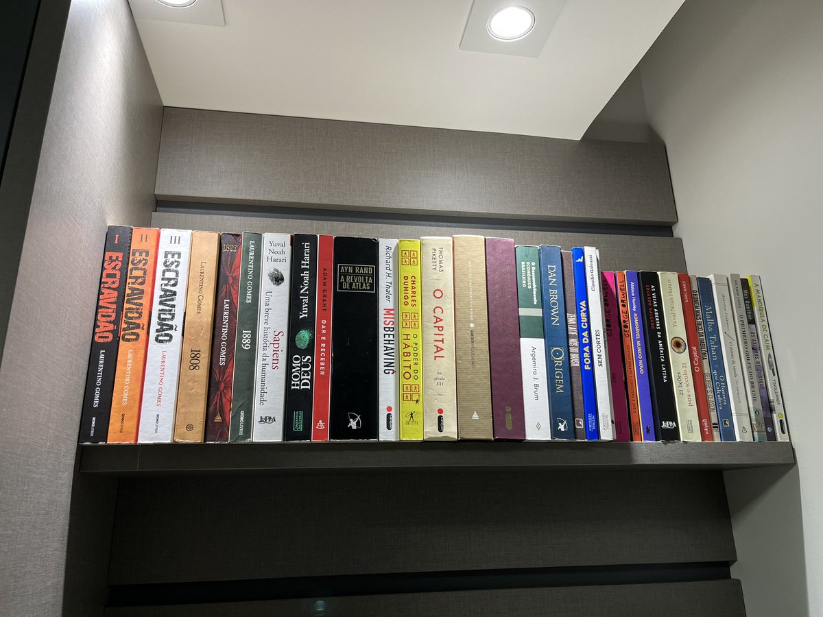 alexeconomist's tweet image. Uma das paixões que tenho são meus livros. Os mais novos ficam no escritório e os mais antigos guardo em um armário.
Uma “pequena” organização @laramaximo_