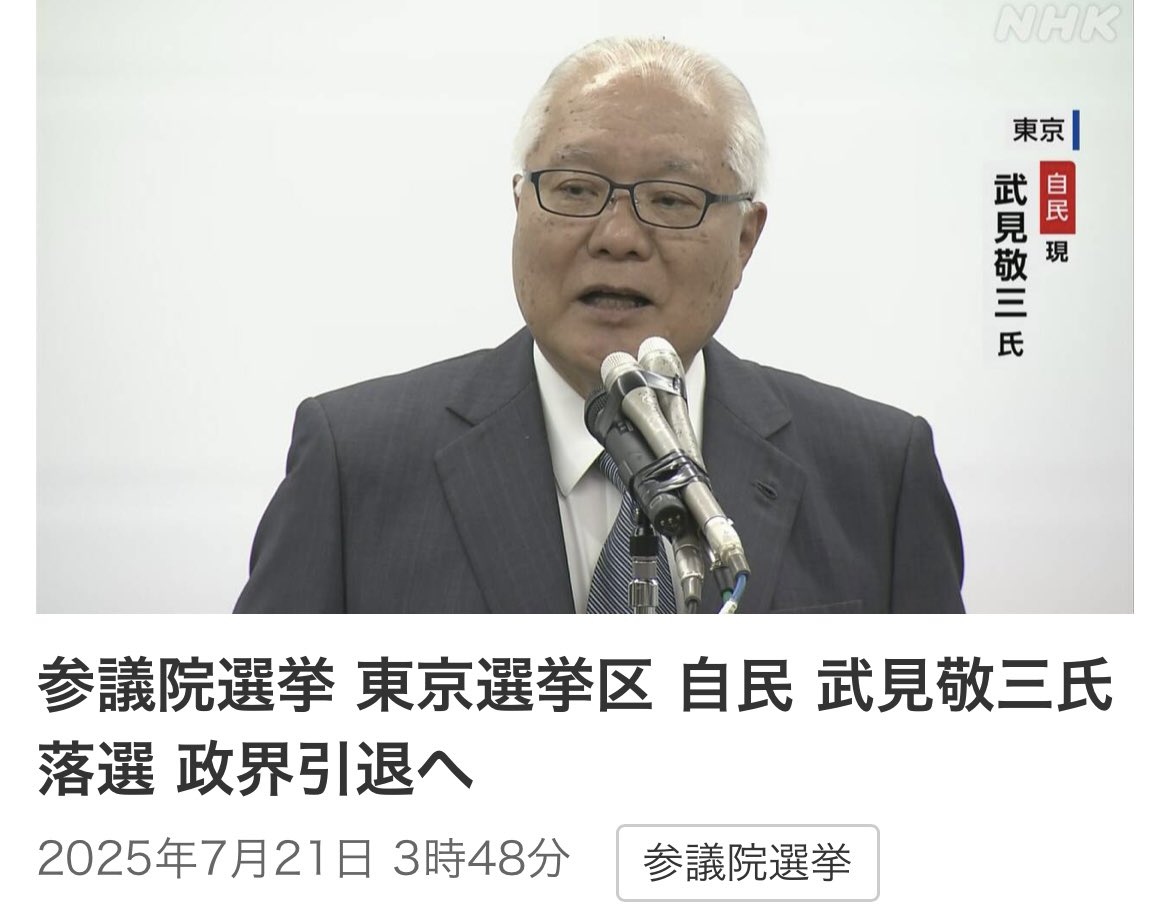 Tqbz0adPzjIOdGT's tweet image. 「武見敬三氏、落選、政界引退」
コロナ騒動における自民党・厚労省・医師会の愚かさ、罪の重さは尋常じゃないと思っている私にとって、素直に嬉しいニュース
とにかく良かった
普通に良かった
どう考えても良かった!