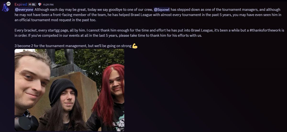 Today we thank <a href="/OfficialSquowl/">Squowl</a> for all his work with Brawl League in the past 5 years.

We wish him well in his future ♥️