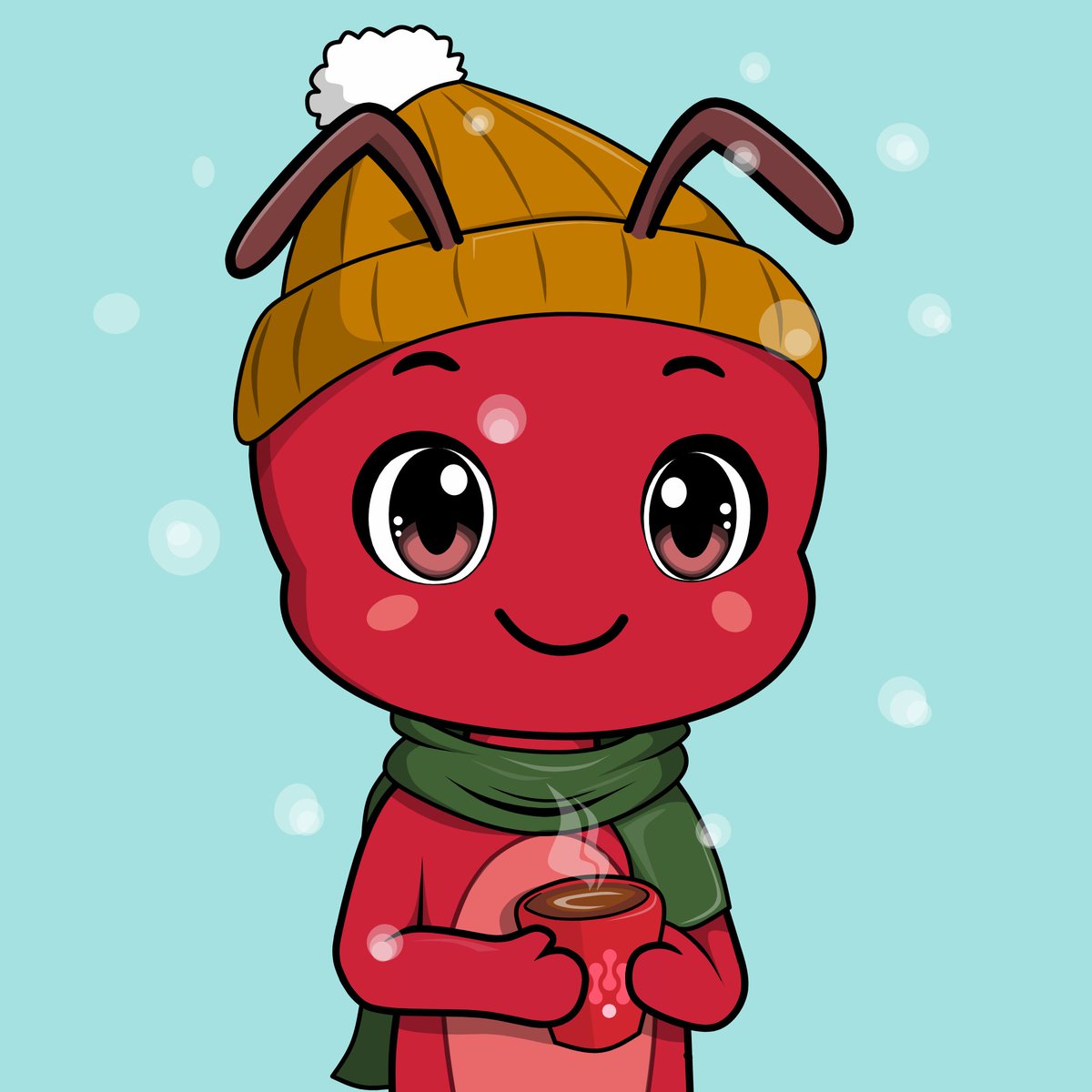 diannheto's tweet image. DAY 31
A red ant wearing a beanie and a scarf stands amid the falling snow. It enjoys every moment as the snow gently touches its body. It's a cold day, yet still beautiful best enjoyed with a warm cup of hot chocolate.
Lovely Concept from our brother Femi 🙌, Congratulations…