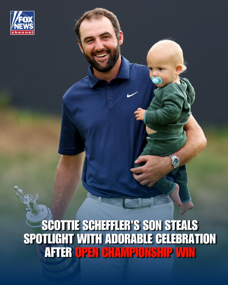 Scottie Scheffler cruised to a victory at The Open Championship, marking his second major win this year — but his 1-year-old son Bennett stole the show during the celebration.