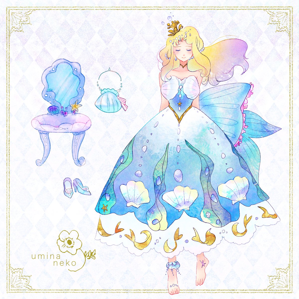umina_neko's tweet image. 海のゆらめきドレス
#海の日