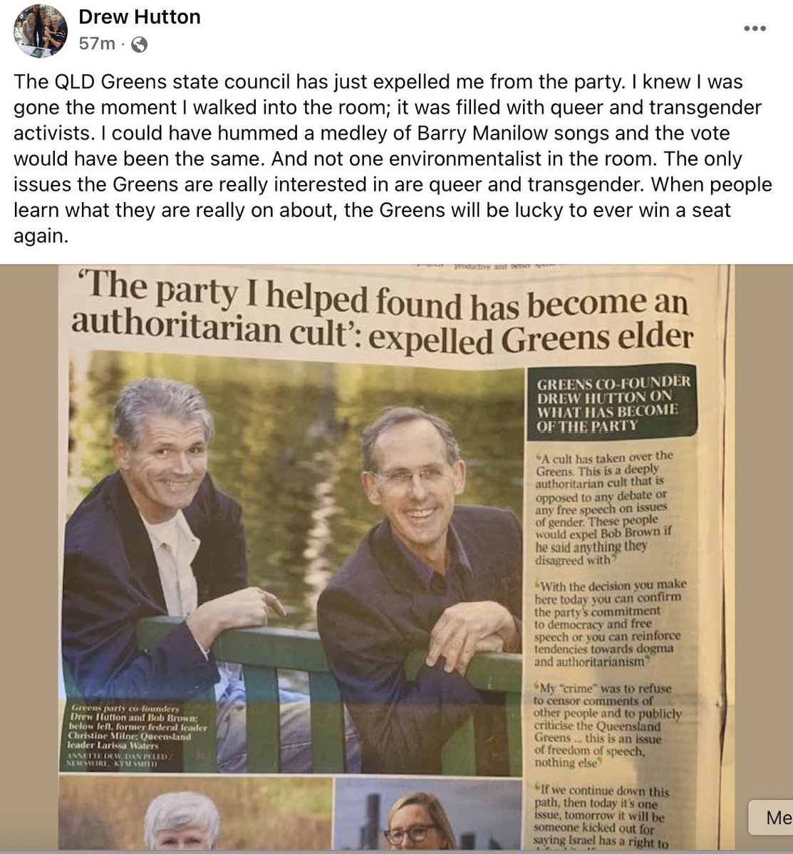 SueMClarke1's tweet image. The end of the Greens as we knew it. There is no integrity in that party now. The Greens have been transjacked. 🤬