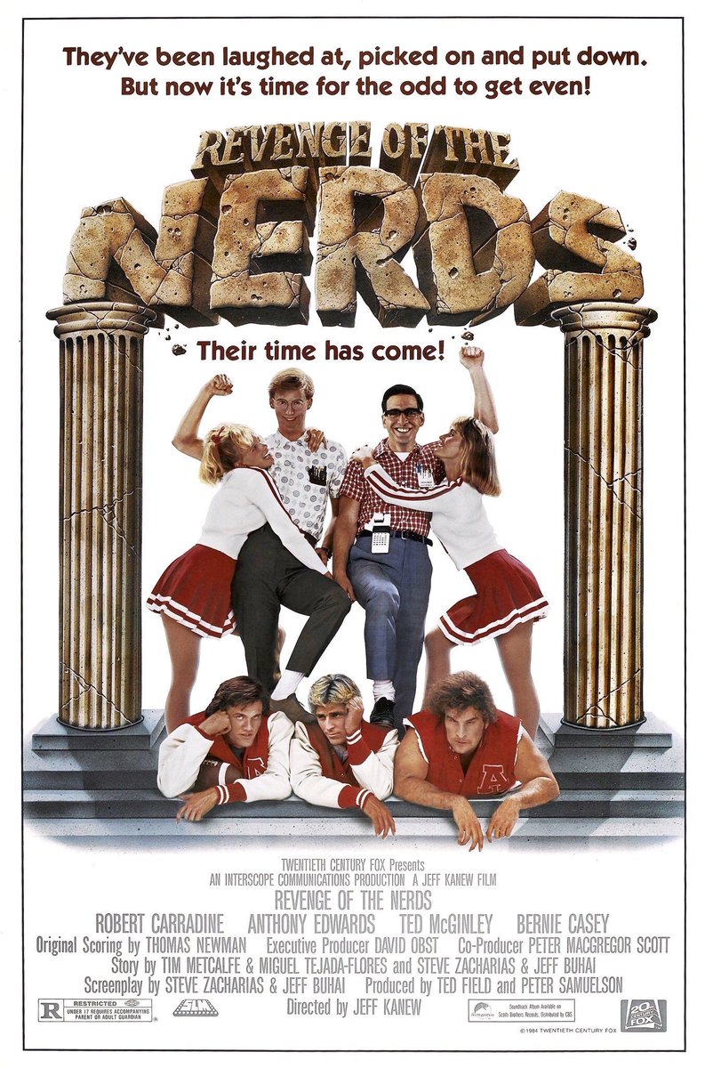 FilmNewsNos's tweet photo. 🎬MOVIE HISTORY: 41 years ago today, July 20, 1984, the movie ‘Revenge of the Nerds’ opened in theaters!
#RobertCarradine #AnthonyEdwards #TimothyBusfield #AndrewCassese #CurtisArmstrong #LarryBScott #BrianTochi #JulieMontgomery #MichelleMeyrink #TedMcGinley #JohnGoodman https://t.co/kOp9vN8ECO