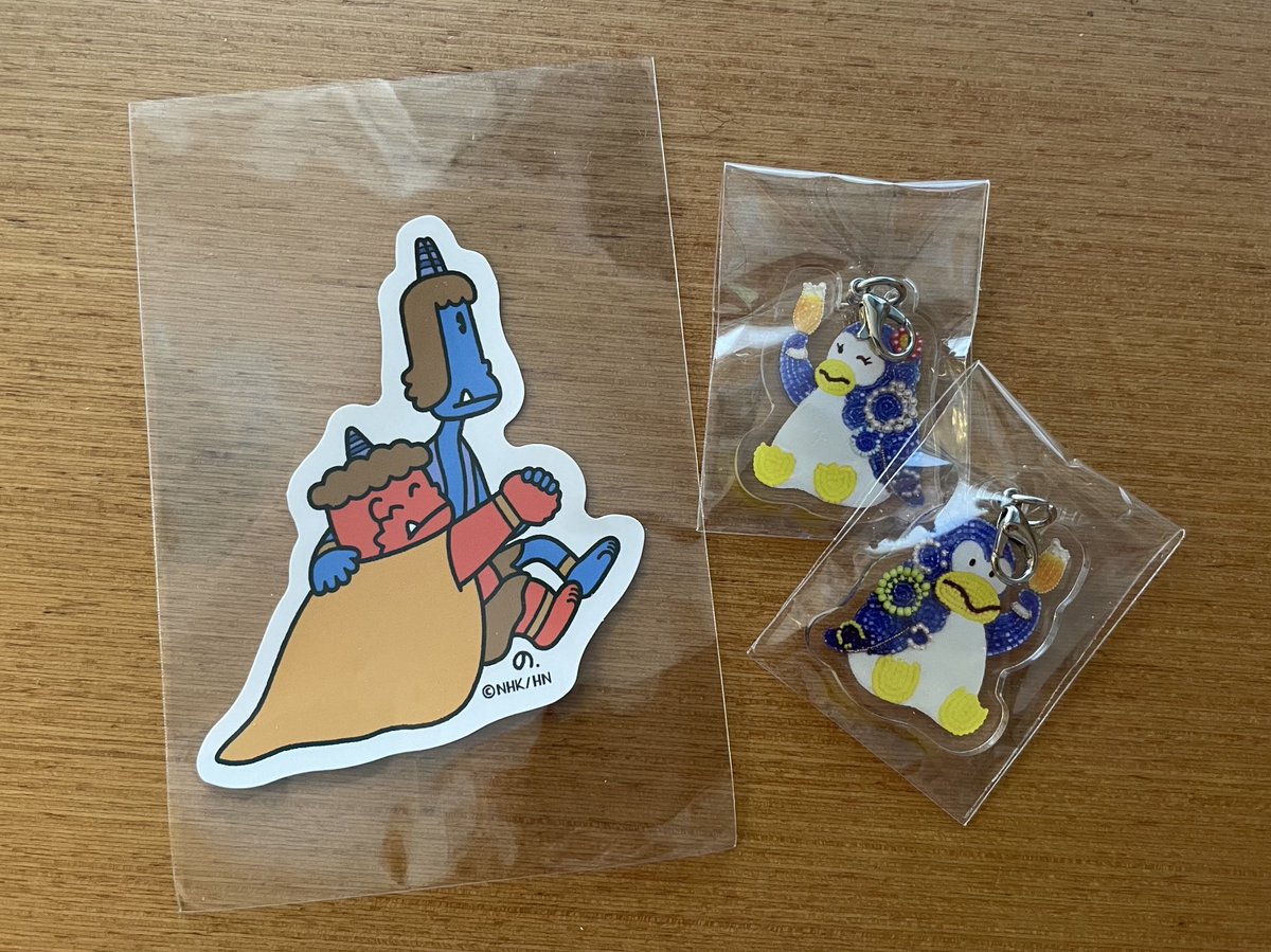 yacosuke's tweet image. ひこねのりお展、グッズもかわいかった。「赤鬼と青鬼のタンゴ」の映像になぜか少し泣いた