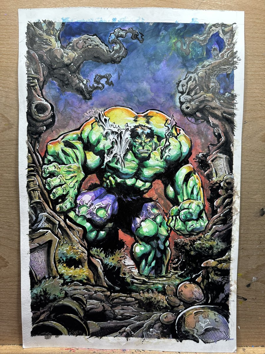 Eskivoart's tweet image. My first ever fully colored traditional 11x17 🫠
#Hulk #Comics #Art #ComicArt