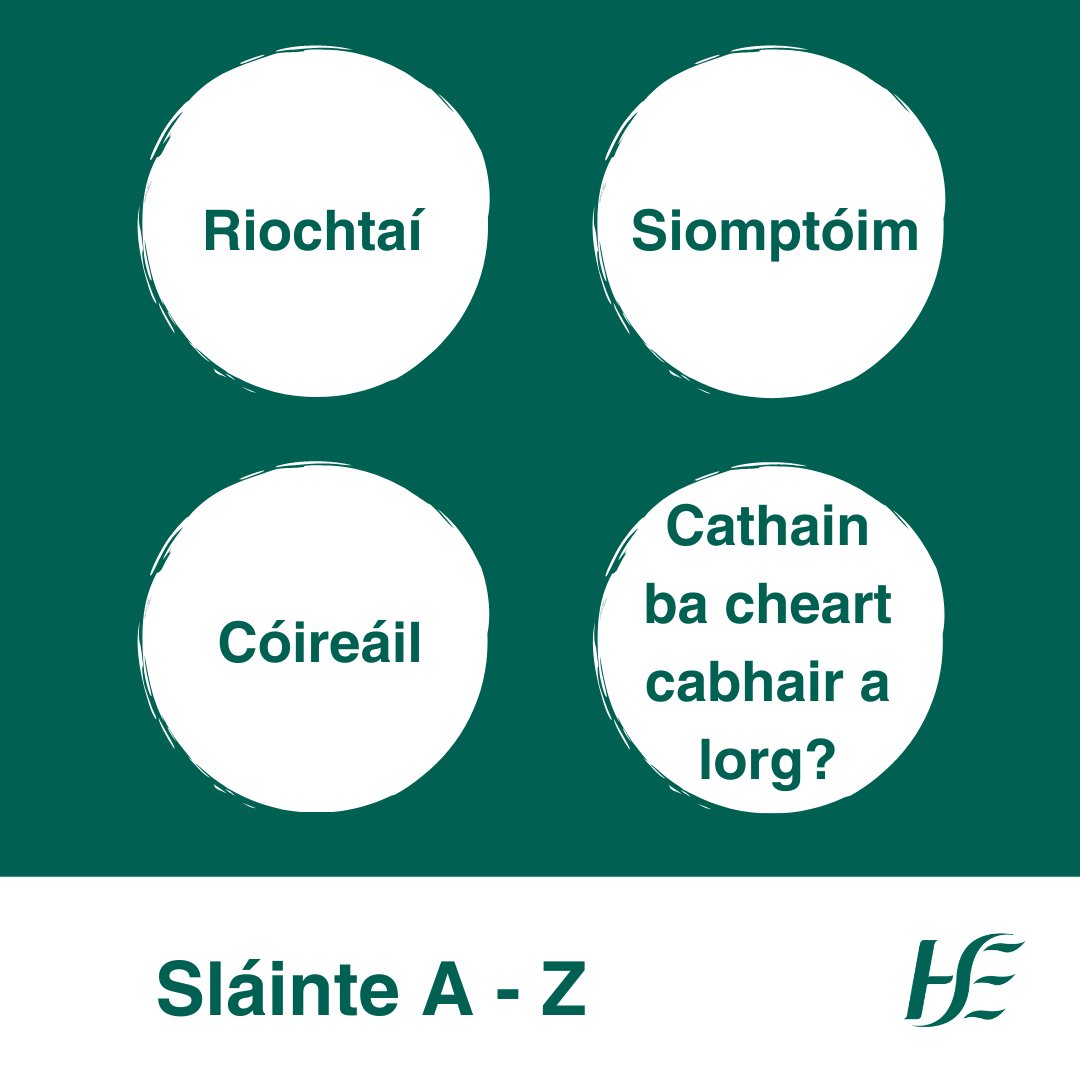 HSELive's tweet image. Is é ‘Sláinte A go Z’ do threoir maidir le breis is 400 riocht sláinte, a siomptóim agus a gcóireálacha, lena n-áirítear céard ba cheart a dhéanamh agus cathain ba cheart cabhair a lorg.
Cuardaigh eolas maidir le riochtaí éagsúla anseo: bit.ly/46pUjV7