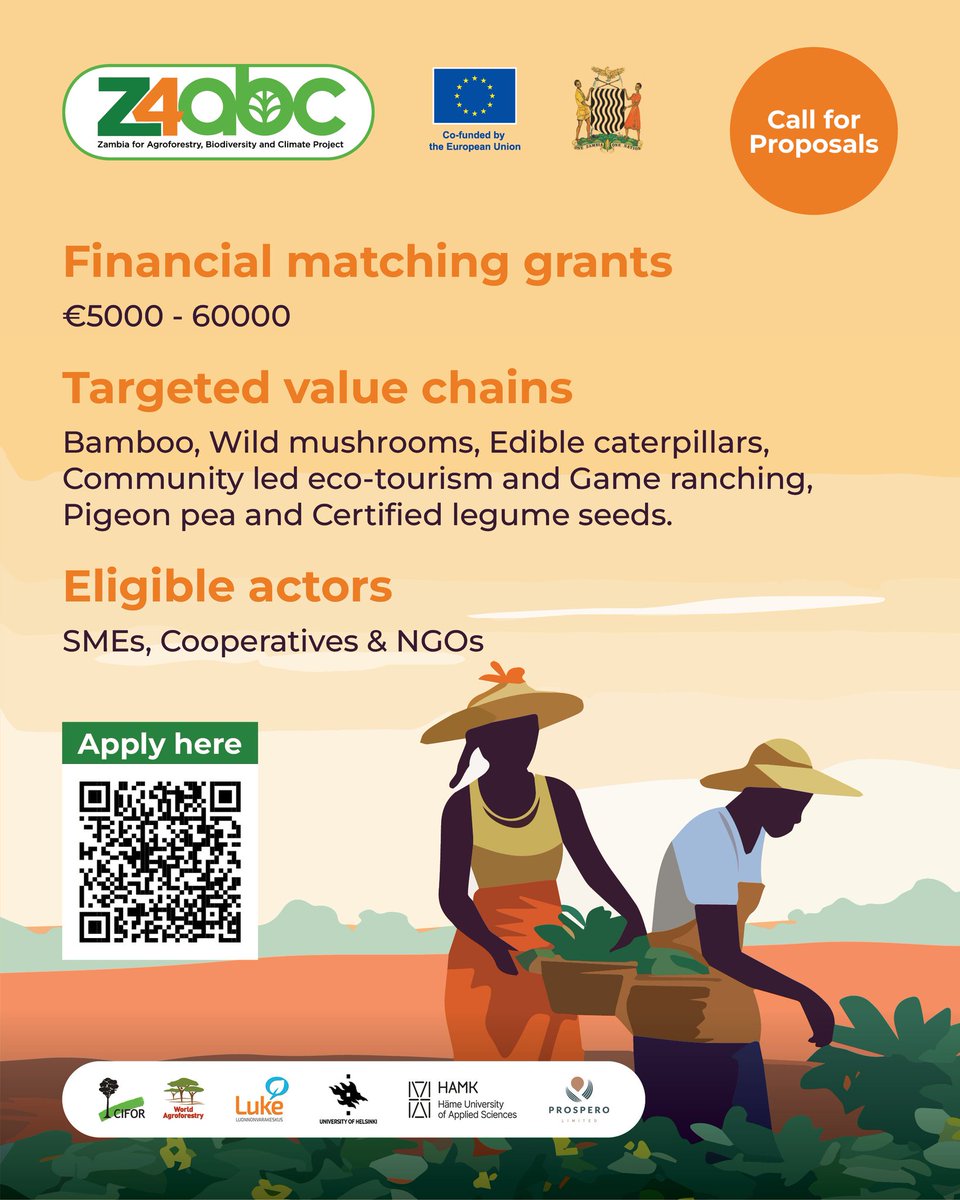 📢 Call for Proposals

Applications are now open for the #Z4ABC Financial Matching Grants, supporting private sector actors, cooperatives, NGOs, and other non-public entities to implement innovative, value-adding activities across key value chains.

🗓 Deadline: 8 September 2025