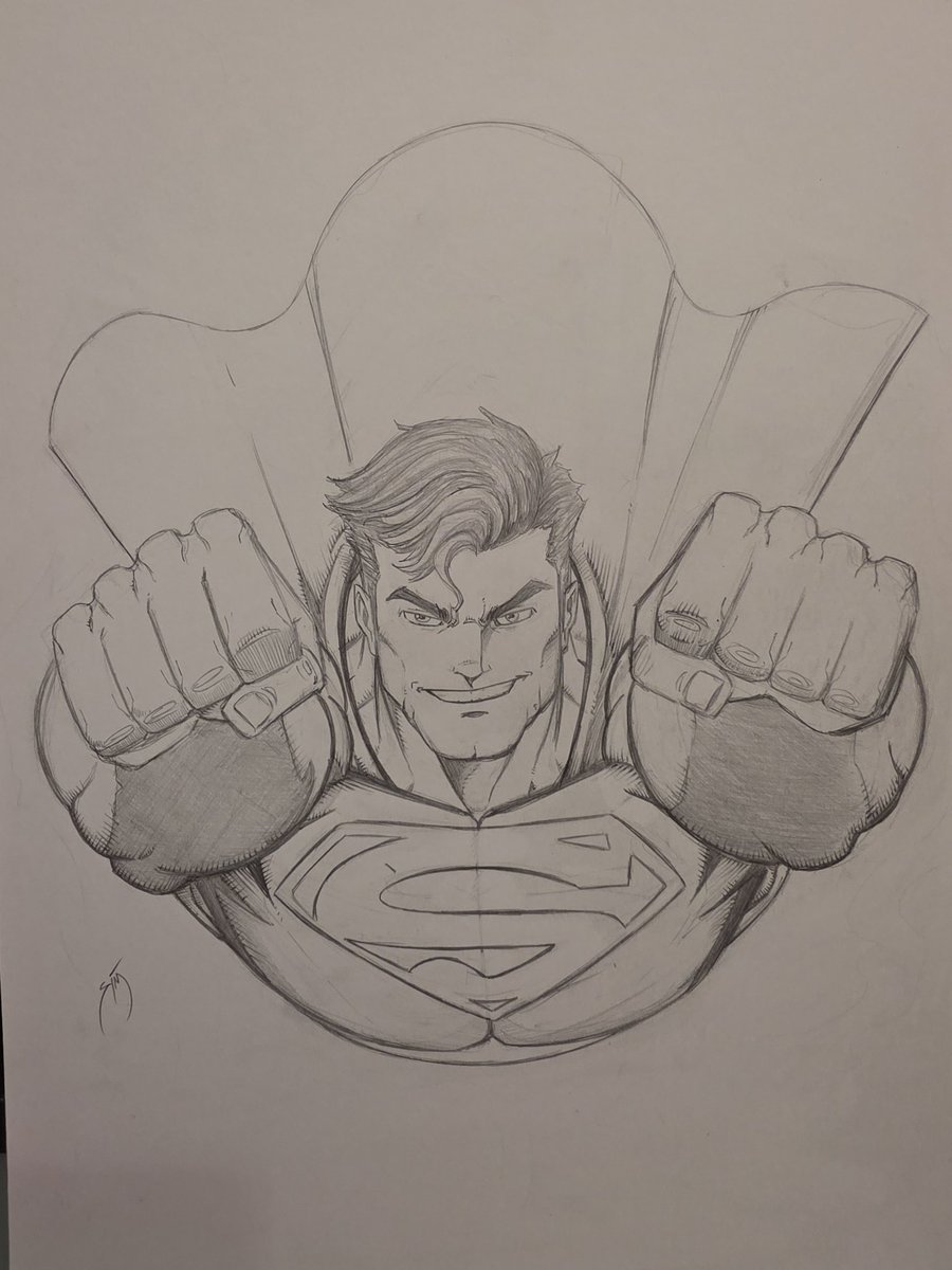 The finished #Superman sketch, fixed that hair that was bothering me