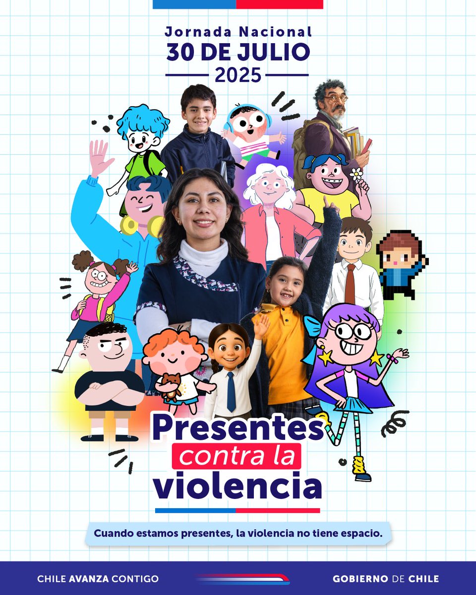 ¡Súmate a la jornada nacional "Presentes contra la violencia"! Invitamos a todos los establecimientos educacionales a realizar una jornada pedagógica nacional el 30 de julio, para promover la reflexión y el compromiso con la no violencia.

Más información en