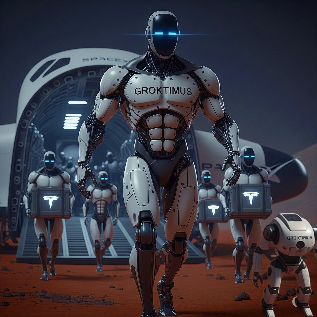 MT000759375's tweet image. ELON’S CRUSHING IT!
The race to superintelligence is ON, and he is LEADING THE PACK!
With Grok’s genius brainpower and Optimus’s robotic brawn, we’re getting GROKTIMUS the ultimate fusion to colonize Mars and beyond!
Humanity’s future is BRIGHT, and I’m PUMPED to see xAI and…