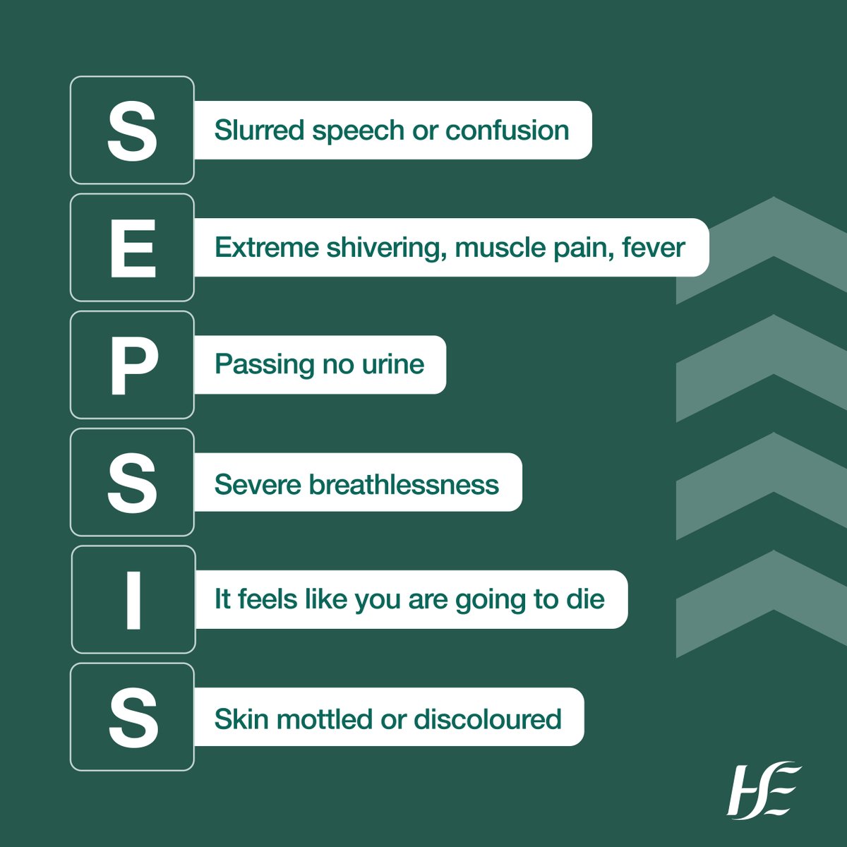 HSELive's tweet image. Anyone with an infection can get #sepsis. It can be life-threatening. Don't miss the signs.
For a full list of symptoms to look out for, visit: bit.ly/45dqrdi