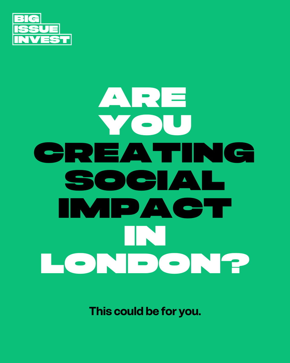 BigIssueInvest's tweet image. Would £10k in grant funding help you deliver more impact?
The Power Up London accelerator programme is back! It supports early-stage organisations that address social and/or environmental issues.
If this sounds like you, learn more and apply here: bigissue.com/invest/power-u…