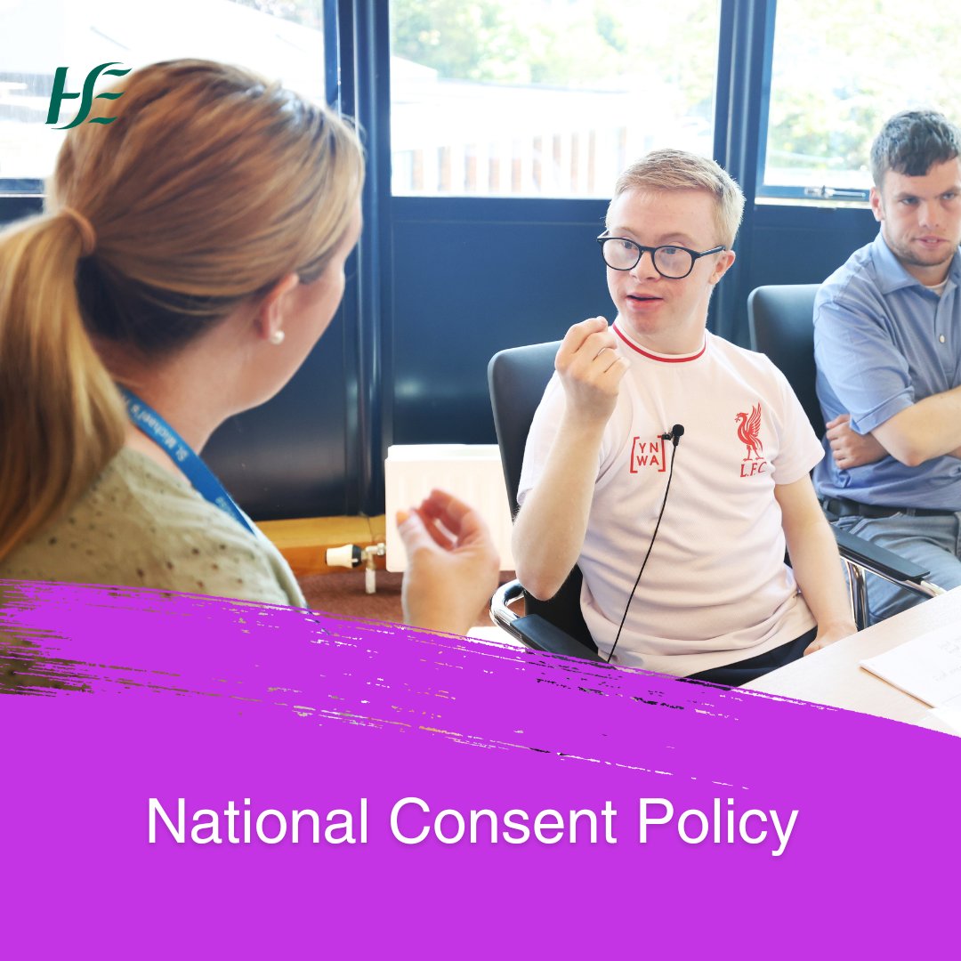 HSELive's tweet image. The National Consent Policy describes how you have the right to be involved in decisions about your treatment and care. Any healthcare worker giving a test, treatment or service must seek your consent first.
Read more about the policy: bit.ly/44EX6s5