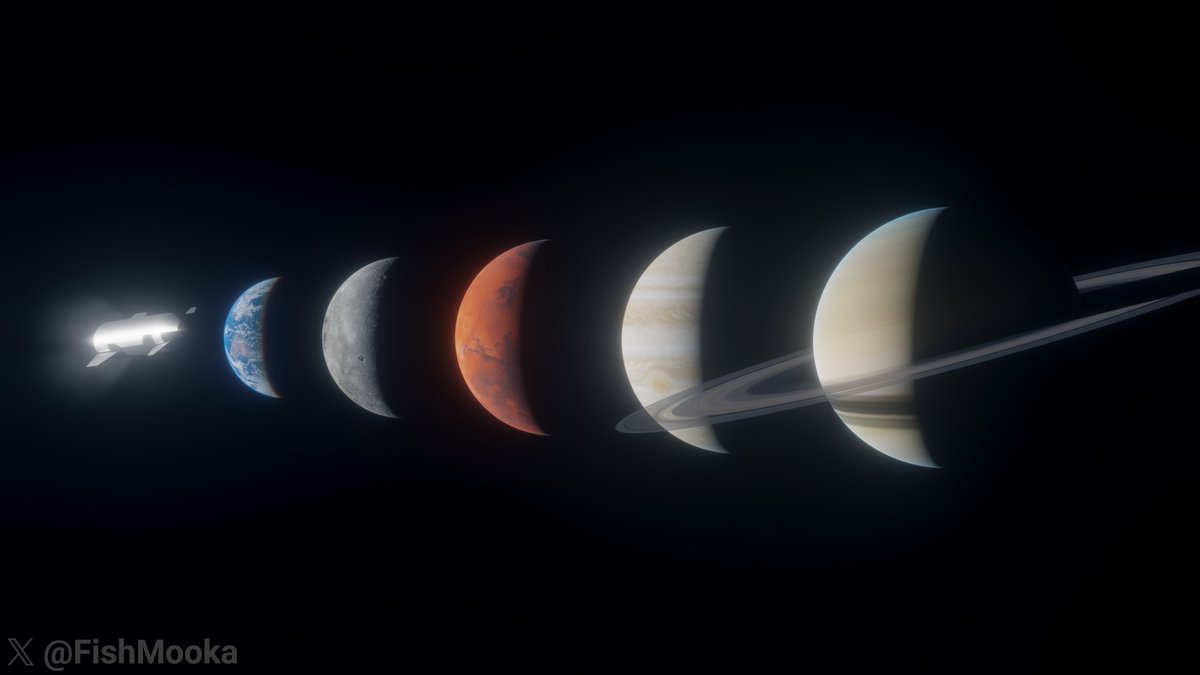 FishMooka's tweet image. To make up for the lack of art from me lately, here's a render I made last year.
Starship's future destinations