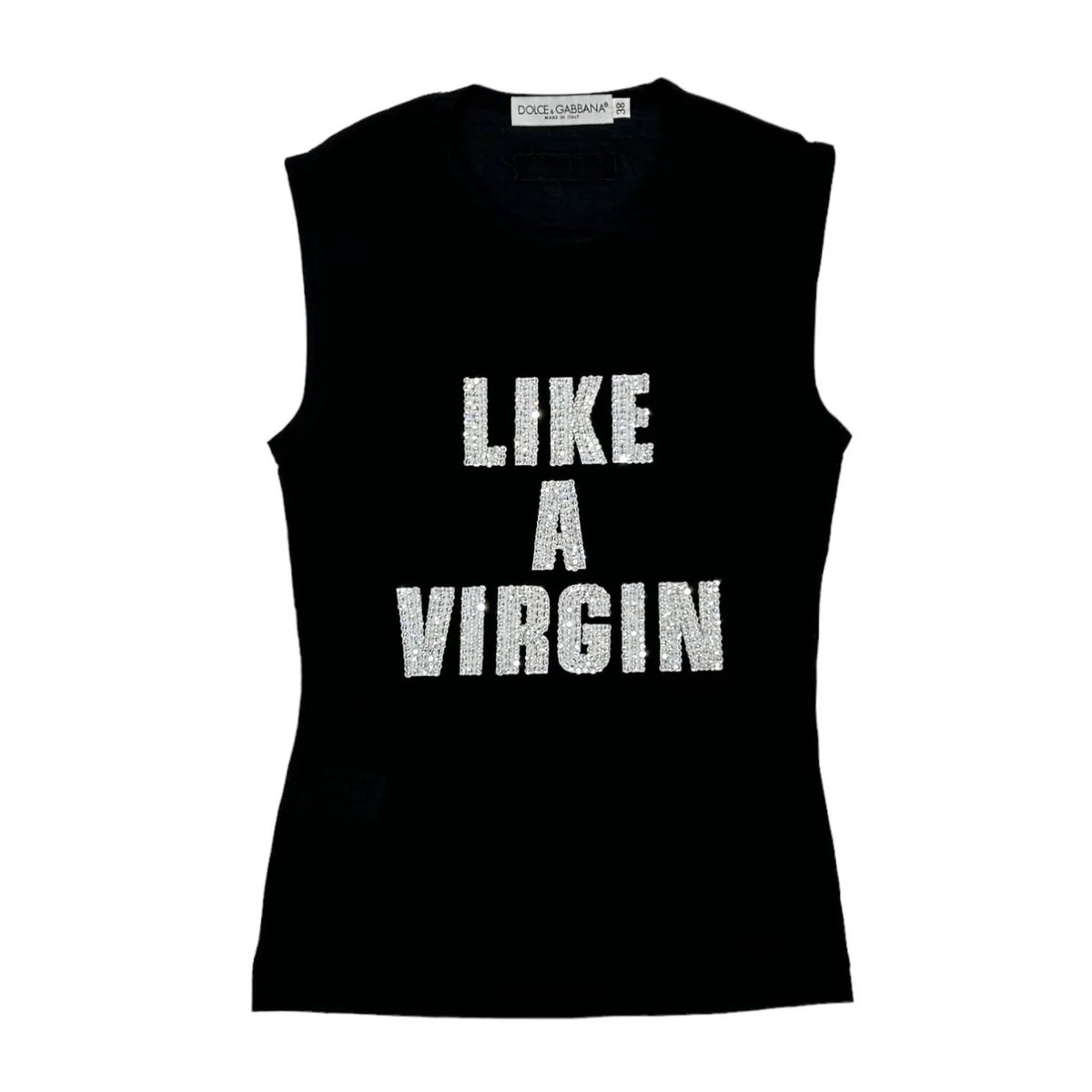 chattecouture's tweet image. kris jenner and paris hilton (2002) — kris jenner wearing the ‘ like a virgin ’ dolce & gabbana tank s/s2001