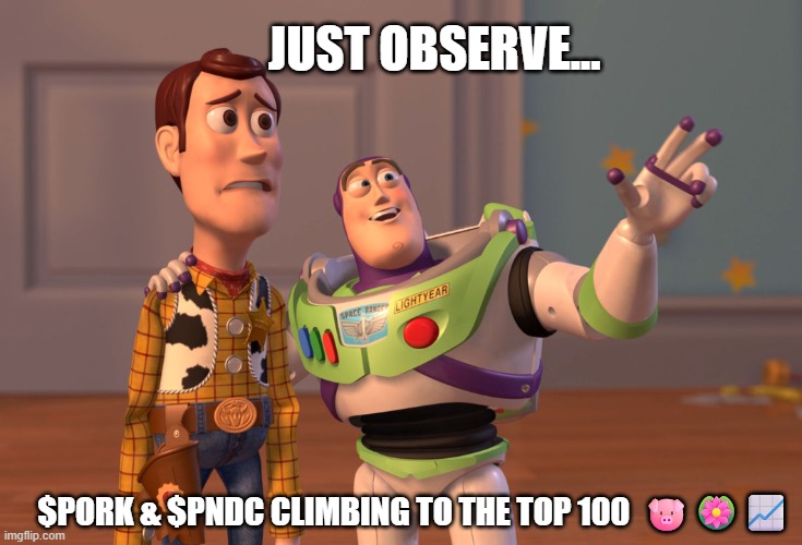 RootkitAlpha's tweet image. JUST OBSERVE… 👀
$PORK & $PNDC climbing to the Top 100 like it’s nothing...
🐷🪷📈
You can’t fight the flywheel.