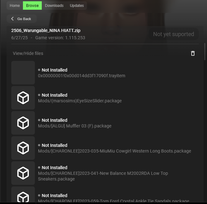 witchiesims's tweet photo. Okay does ANYONE know how to fix this?? I have never even heard of this creator and I OBVIOUSLY do not have the files installed so... why does it say it needs an update? Is this a common Mod Manager bug of some kind? All I did was update my mods and suddenly it's there 🥲 https://t.co/4TQPcHy8lH