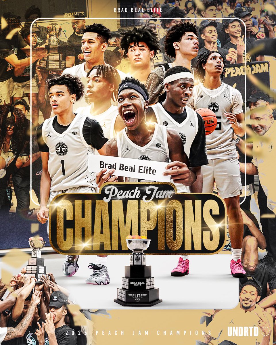 bobbyedwardss's tweet image. BRAD BEAL ELITE ARE PEACH JAM CHAMPIONS 🍑🏆 @BradBealElite @JJAndrews2026 @TyseandreE @QuentinC_1 @Sheek_Pearson @jamowhite10 @TreyPearson_2 @AJHansberry0 @Jahadiwhite_31 @RealDealBeal23