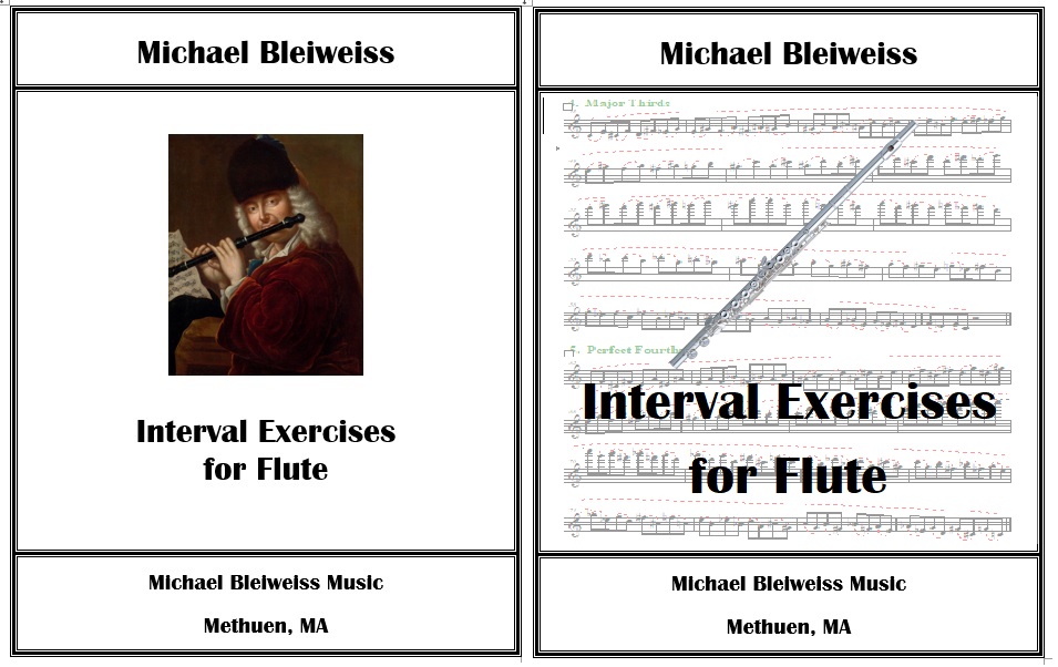 Having found no book containing interval exercises for flute (and other treble instruments), I wrote my own. All that’s left is finalizing the cover. Left or right, which do you prefer.

#flute #FluteMusic #FlutePlayer #ClassicalMusic #MethodBooks #Tutorials