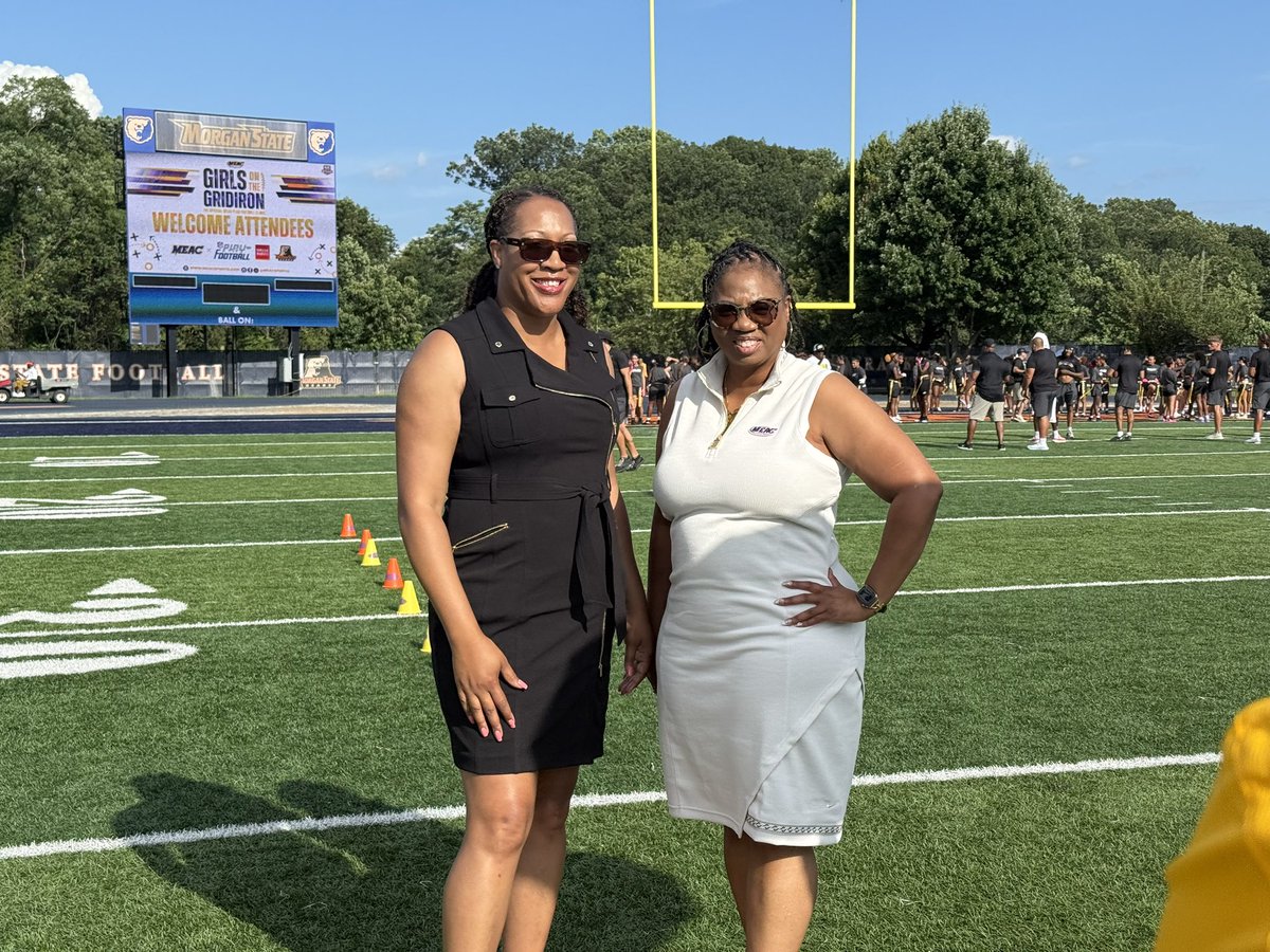 MorganStBears's tweet image. So excited to be the host of the @MEACSports Girls on the Gridiron Flag Football Clinic 🏈 Thank you to all the participants and their families 🧡💙
