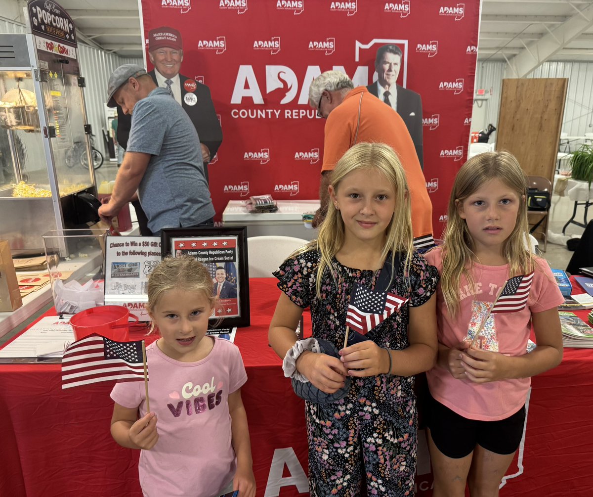 AdamsCoINGOP's tweet image. The Adams County GOP booth was the place to be at the @AdamsCountyIN4H Fair as we passed out popcorn to those who visited the Republican booth. Thank you Adams County Commissioner Steve Bailey, AJ Bertsch, & Adams County GOP Election Board Member Charlie Tooley for your help!