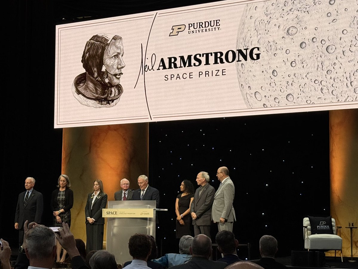 jeff_foust's tweet image. At an event in DC this evening, the 56th anniversary of the Apollo 11 landing, Purdue University announces a new Neil Armstrong Space Prize to be awarded starting next year to honor innovation, discovery and human achievement in spaceflight.