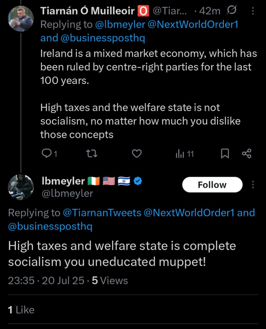 TiarnanTweets's tweet image. "Everything I don't like is socialism"
Then he blocked me.