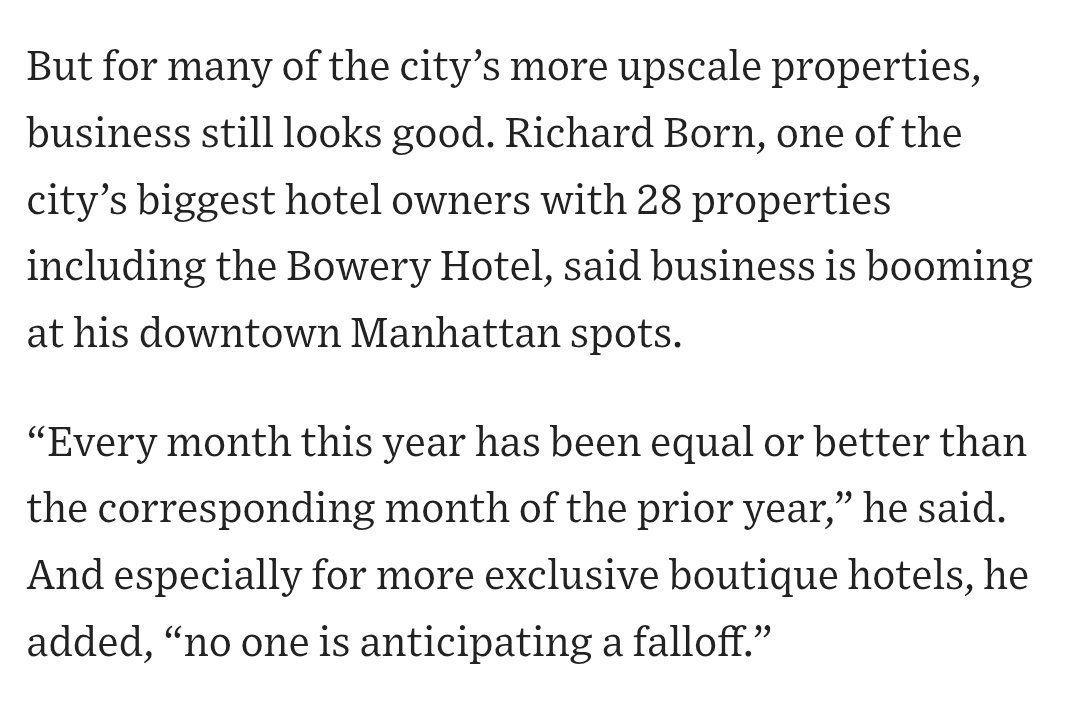 scottlincicome's tweet image. NYC's lodging restrictions are paying off - for upscale hotel owners. wsj.com/real-estate/co…