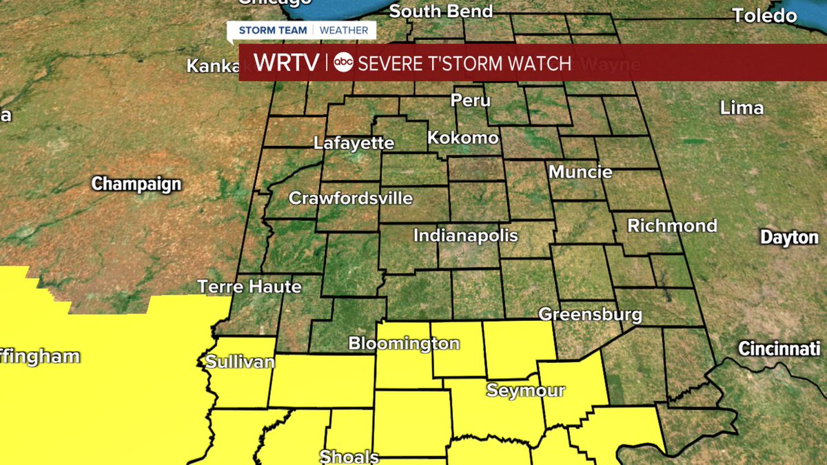 A Severe Thunderstorm Watch has been issued for parts of Central Indiana until Jul 21 1:00AM.
