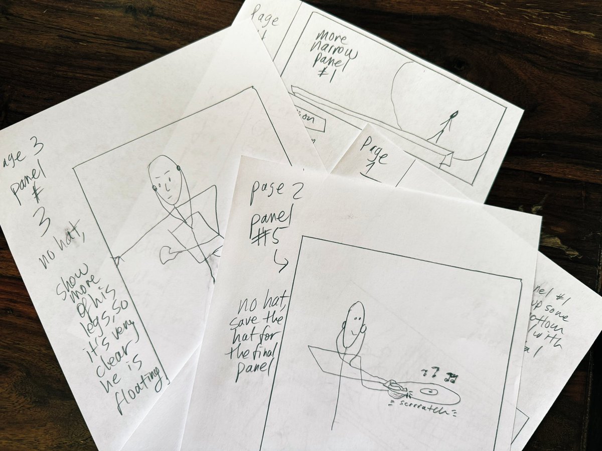 omorales81's tweet image. Doing my favorite work in all the world. #MakingComics #NoNotes #ComicArt #StickFigures #Thumbnails #WritingCommunity 👻