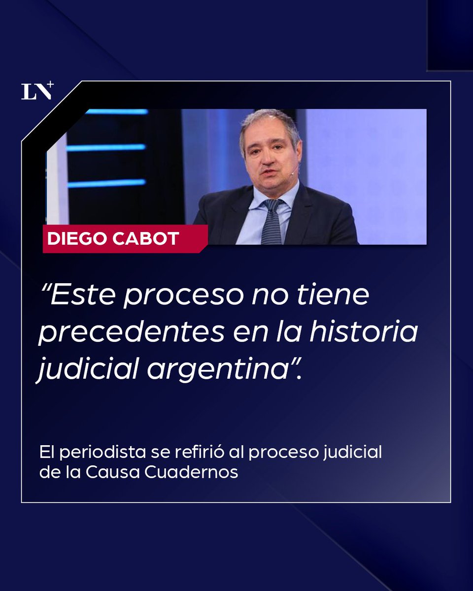 La Nación Más (@lanacionmas) on Twitter photo 🔵 El periodista <a href="/diegocabot/">Diego Cabot</a> se refirió al proceso judicial de la Causa Cuadernos: "es una mega causa con más de un centenar de imputados".
📺 En Especial Domingo 🔵 El periodista <a href="/diegocabot/">Diego Cabot</a> se refirió al proceso judicial de la Causa Cuadernos: "es una mega causa con más de un centenar de imputados".
📺 En Especial Domingo