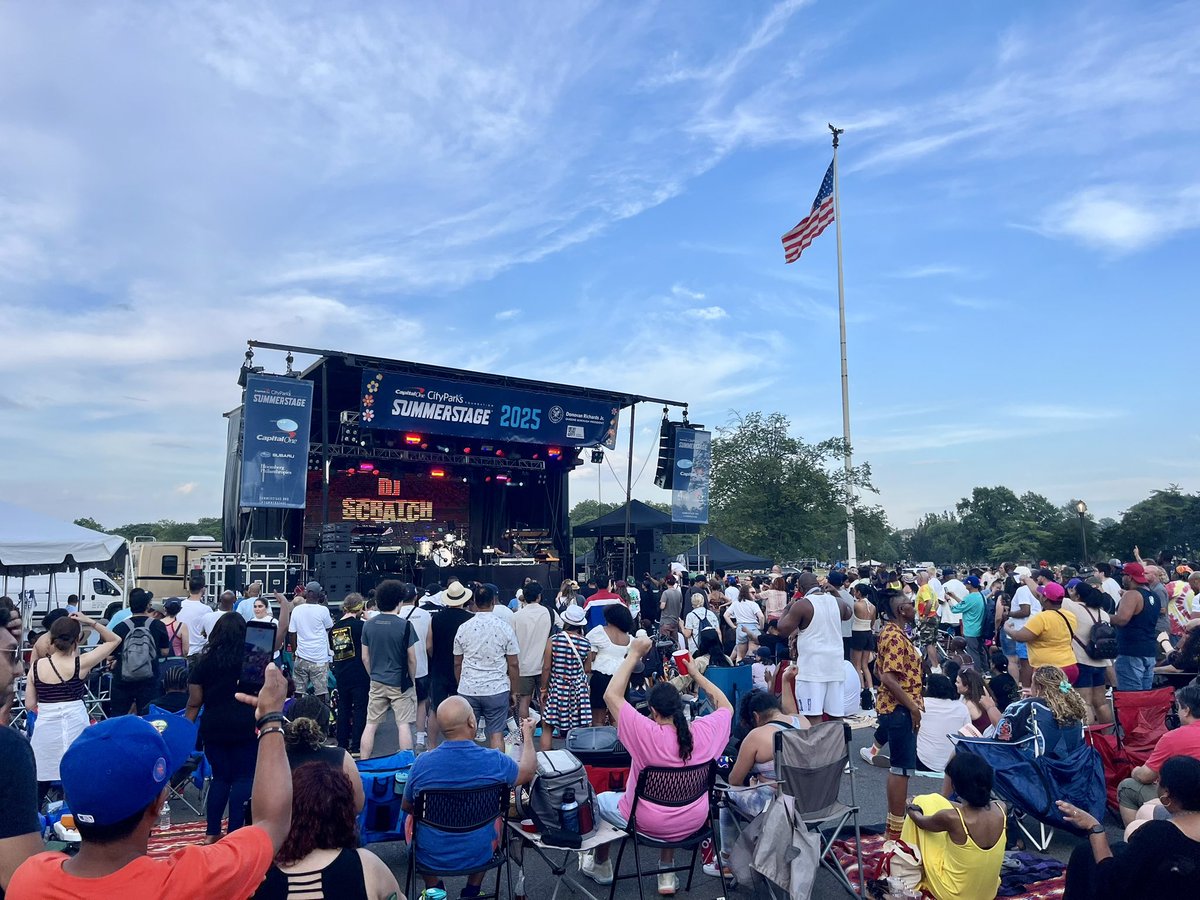 SummerStage's tweet image. We’re in Flushing Meadows-Corona Park for a FREE show with the legendary @theroots crew and @DJScratch! Come find us by the Fountain of the Planets.