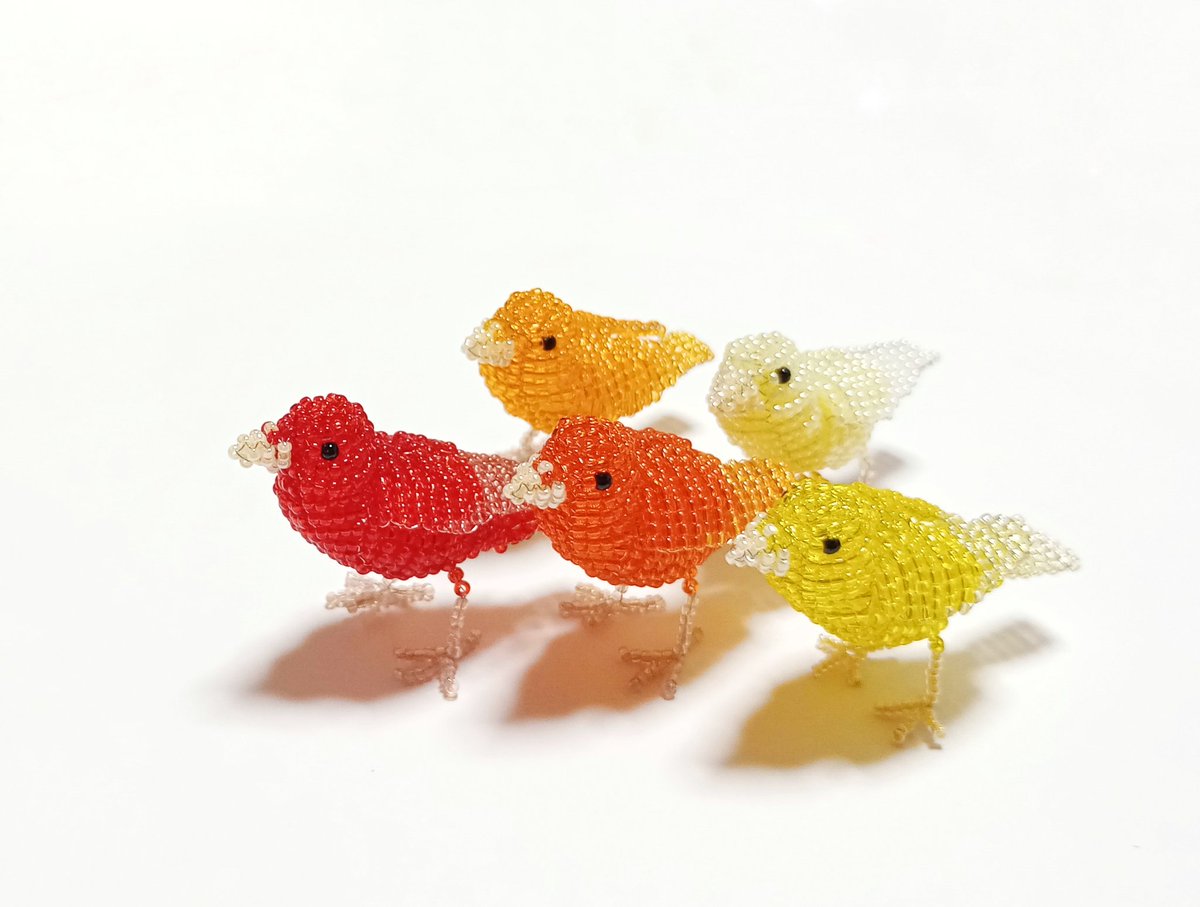 beaded_bird's tweet image. #カナリア #小鳥 #シードビーズ #ハンドメイド